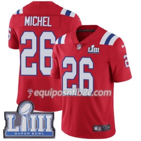 Camiseta Hombre NFL New England Patriots Sony Michel 26 Nike Rojo 2019 Super Bowl LIII
